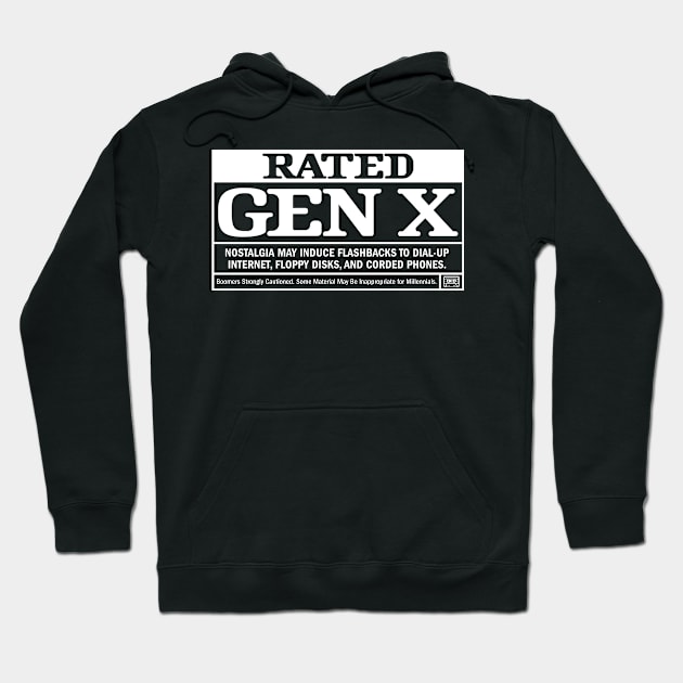 Rated Gen X: Retro Nostalgia - Dial Up and Corded Phones Hoodie by Iron Ox Graphics